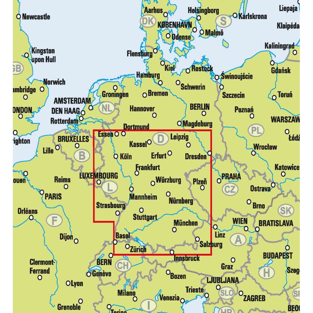 södra tyskland karta Kop Sodra Tyskland Easymap Med Snabb Leverans Kartbutiken Se södra tyskland karta